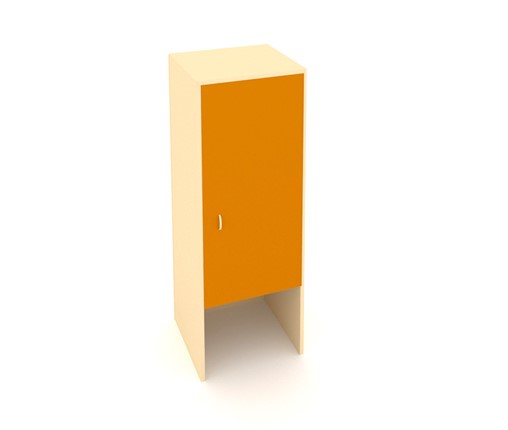Шкаф-пенал детский ДП-2 Беж + Оранжевый в Одинцово - изображение