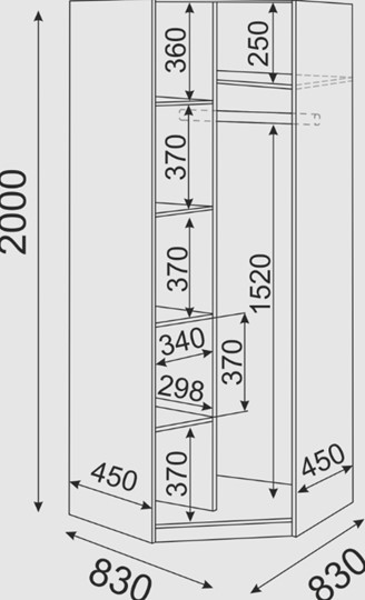 Угловой шкаф Остин М01 в Одинцово - изображение 2