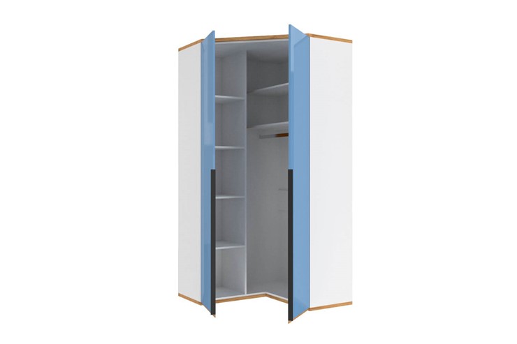 Угловой шкаф детский Урбан 528.060, белый/капри синий в Одинцово - изображение 2