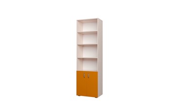 Детский распашной шкаф 600 2Д Млечный дуб, Оранжевый в Подольске