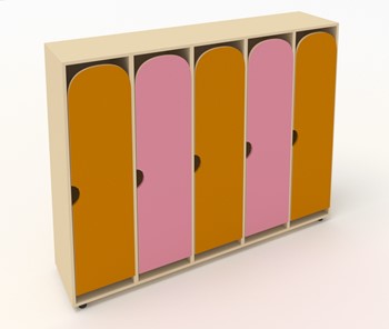 Детский шкаф распашной ШГ5У Беж+Оранжевый+Розовый в Одинцово