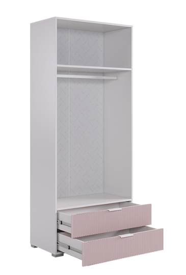 Двухдверный шкаф Зефир 108.01 (белое дерево/пудра розовая (эмаль)) в Москве - изображение 2