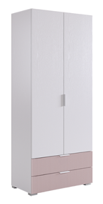 Двухдверный шкаф Зефир 108.01 (белое дерево/пудра розовая (эмаль)) в Серпухове