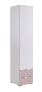 Шкаф-пенал с ящиками Зефир 107.01 (белое дерево/пудра розовая (эмаль)) в Химках