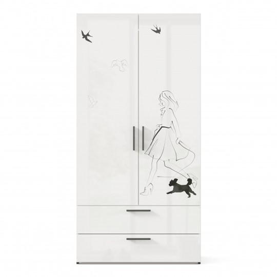 Шкаф комбинированный Джоли ЛД 535.040, Серый шелк в Подольске - изображение 1