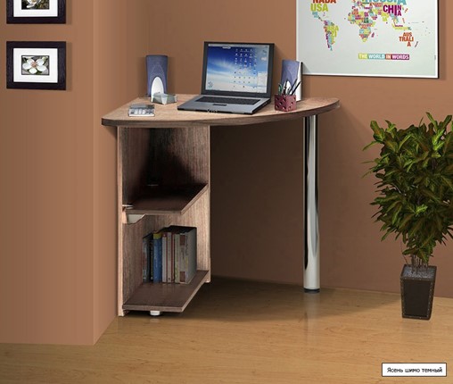 Детский угловой стол В-2, цвет Ясень Шимо темный в Химках - изображение
