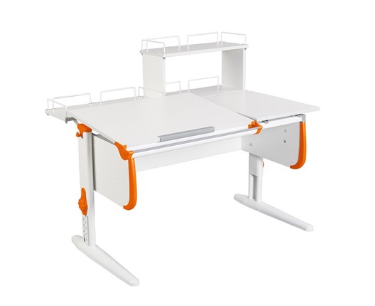 Детский стол-трансформер 1/75-40 (СУТ.25) + Polka_z 1/600 + Polka_zz 1/600 белый/белый/Оранжевый в Подольске - изображение
