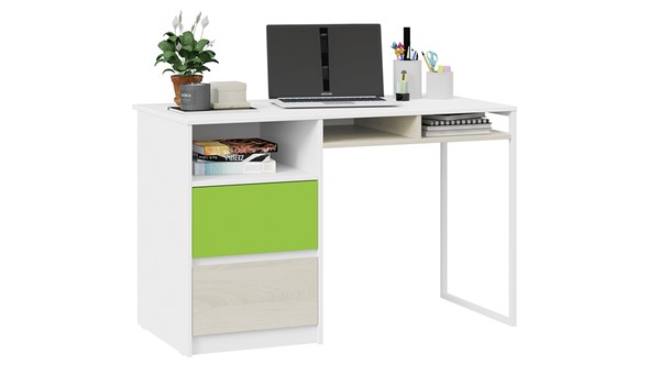 Письменный стол Сканди СМ-386.15.02-20 (Дуб Гарден, Белая, Зеленый) в Химках - изображение