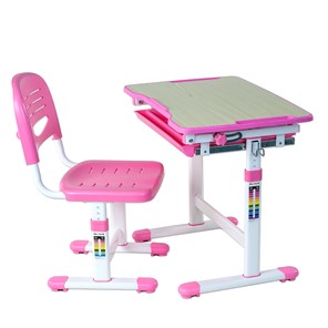 Растущий стол и стул FauDesk Piccolino Pink в Одинцово