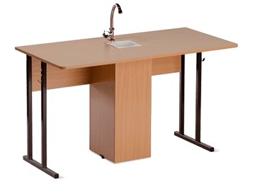Детский стол 2-местный для кабинета химии Стандарт 5, Пластик Бук/Коричневый в Подольске