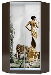 Шкаф 2300х1103, ХИТ У-23-4-77-03, Девушка с леопардом, венге в Москве