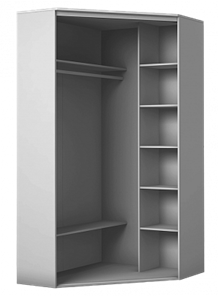Угловой шкаф с зеркалом, ХИТ У-22-4-15, Серый структура в Подольске - предосмотр 1