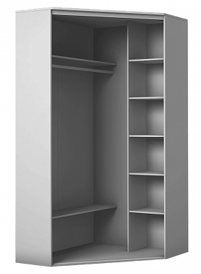Угловой шкаф с зеркалом, ХИТ У-22-4-15, Серый структура в Подольске - изображение 1