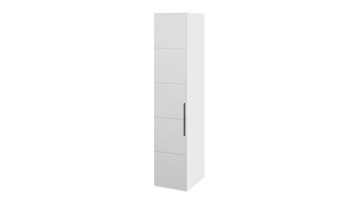 Распашной шкаф Наоми с зеркальной дверью левый, цвет Белый глянец СМ-208.07.02 L в Одинцово