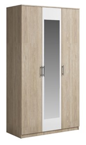Шкаф 3 двери Светлана, с зеркалом, белый/дуб сонома в Москве