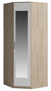 Распашной угловой шкаф Genesis Светлана, с зеркалом, белый/дуб сонома в Серпухове