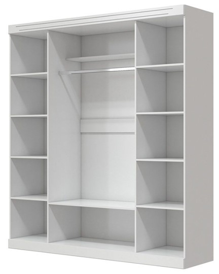Шкаф четырехдверный Олимп ШР-4 (Белый) 2 зеркала в Одинцово - изображение 1