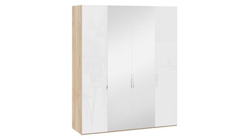 Шкаф для одежды Эмбер СМ-348.07.013 (Яблоня Беллуно/Белый глянец) в Одинцово