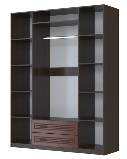 Четырехстворчатый шкаф Кантри, лак орех ШР-4, с 2мя зеркалами в Одинцово - изображение 1