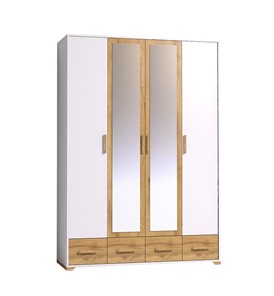 Шкаф для одежды Айрис 555, Белый-Дуб золотистый в Серпухове
