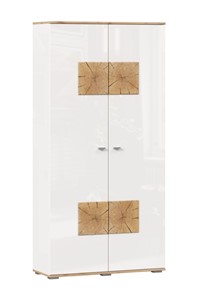 Шкаф двухстворчатый Фиджи с декоративными накладками 659.150, Дуб Золотой/Белый в Одинцово