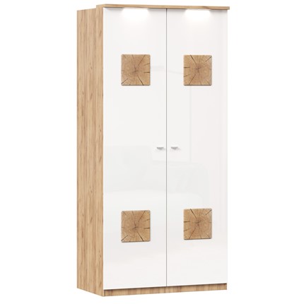 Шкаф двухстворчатый Фиджи с декоративными накладками 659.237, цвет белый в Москве - изображение