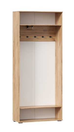 Шкаф двухстворчатый Фиджи с декоративными накладками 659.310, Дуб Золотой/Белый в Серпухове - изображение 2