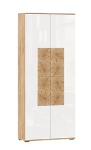 Шкаф двухстворчатый Фиджи с декоративными накладками 659.310, Дуб Золотой/Белый в Коломне