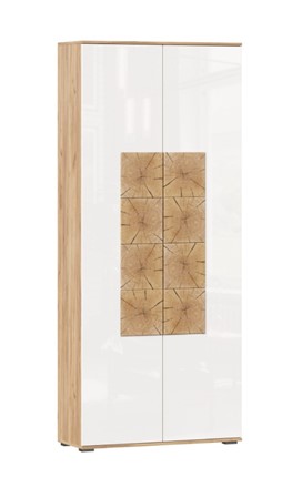 Шкаф двухстворчатый Фиджи с декоративными накладками 659.310, Дуб Золотой/Белый в Подольске - изображение