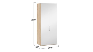 Шкаф для одежды Эмбер СМ-348.07.004 (Яблоня Беллуно/Белый глянец) в Подольске - предосмотр 1