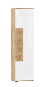 Шкаф одностворчатый Фиджи с декоративными накладками 659.300, Дуб Золотой/Белый в Одинцово