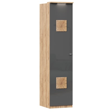 Шкаф одностворчатый с декор. накладками Фиджи 659.222, антрацит в Одинцово - изображение