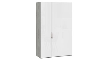 Шкаф для одежды Эмбер СМ-348.07.008 (Дуб Гамильтон/Белый глянец) в Одинцово