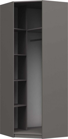 Распашной угловой шкаф Вива с зеркалом, Мокко глянец / Текстиль в Одинцово - изображение 1