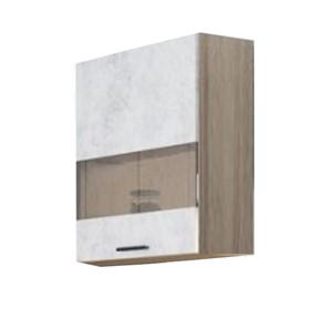 Кухонный шкаф со стеклом Модус, Ш500с/720, цемент светлый в Химках