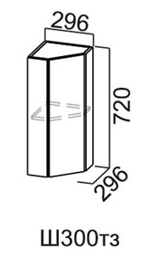 Торцевой кухонный шкаф закрытый Модус, Ш300тз/720, цемент темный в Подольске - предосмотр