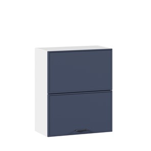 Шкаф навесной горизонтальный 600 комбинированный Индиго ЛД 298.970.000.125, Белый/Тёмно-синий в Одинцово