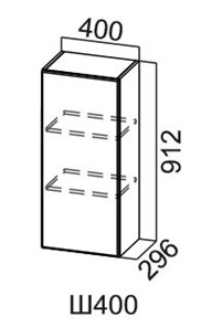 Шкаф настенный Модус, Ш400/912, цемент светлый в Химках