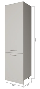 Кухонный шкаф-пенал П7 1, Серый/Антрацит в Одинцово