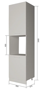 Кухонный шкаф-пенал П9 2, Серый/Белый в Одинцово