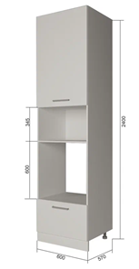 Кухонный шкаф-пенал П9 3, Серый/Белый в Одинцово