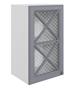 Кухонный шкаф Мишель L400 H720 (1 дв. крест.) эмаль (белый/серый) в Москве