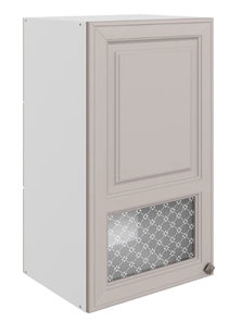 Навесной кухонный шкаф Мишель L400 H720 (1 дв. окош.) эмаль (белый/кофейный) в Москве