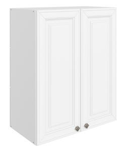 Шкаф навесной Мишель L600 H720 (2 дв. гл.) эмаль (белый/белый) в Подольске