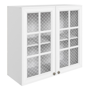 Навесной кухонный шкаф Мишель L800 H720 (2 дв. реш.) эмаль (белый/белый) в Подольске