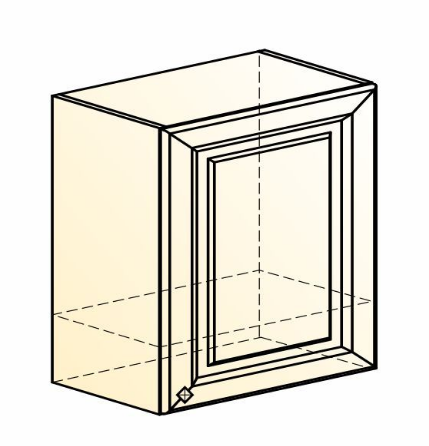 Кухонный навесной шкаф Мишель под вытяжку L600 H566 (1 дв. гл.) эмаль (белый/серый) в Подольске - изображение 1