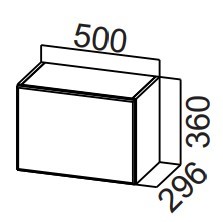 Кухонный навесной шкаф Стайл, ШГ500/360 горизонтальный, МДФ в Подольске - предосмотр