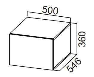 Шкаф кухонный настенный Стайл, ШГ500г/360 горизонтальный, МДФ в Химках