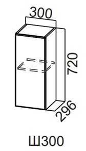 Шкаф навесной на кухню Модерн New, Ш300/720, МДФ в Подольске