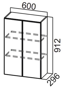 Распашной кухонный шкаф Стайл, Ш600/912, МДФ в Химках